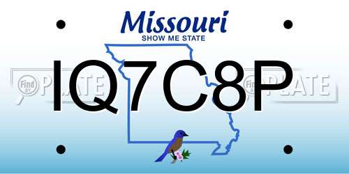 IQ7C8P Missouri License Plate
