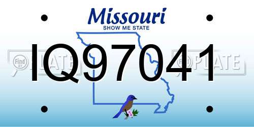 IQ97041 Missouri License Plate