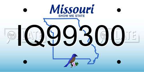 IQ99300 Missouri License Plate