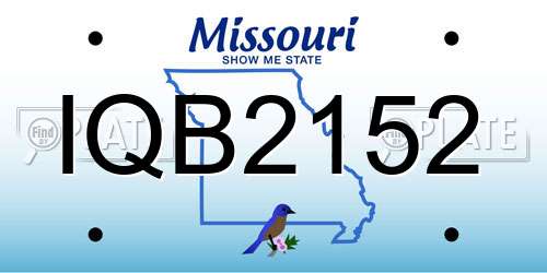 IQB2152 Missouri License Plate