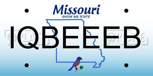 IQBEEEB Missouri License Plate