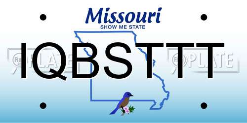 IQBSTTT Missouri License Plate