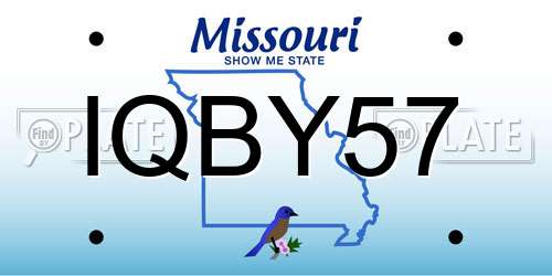 IQBY57 Missouri License Plate