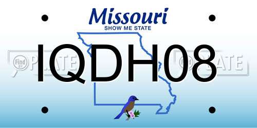 IQDH08 Missouri License Plate