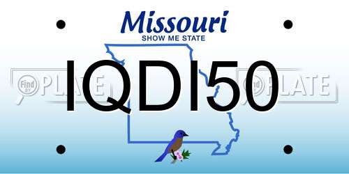 IQDI50 Missouri License Plate