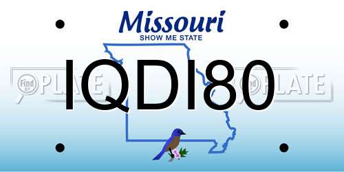IQDI80 Missouri License Plate