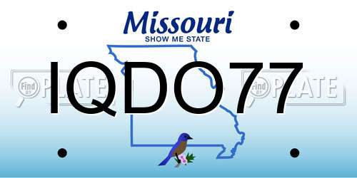 IQDO77 Missouri License Plate