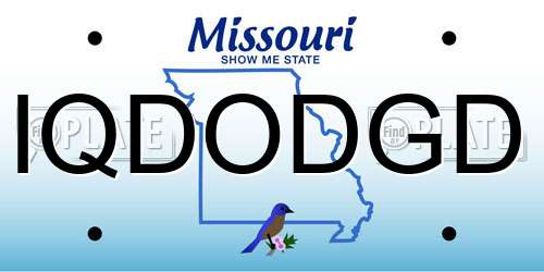 IQDODGD Missouri License Plate
