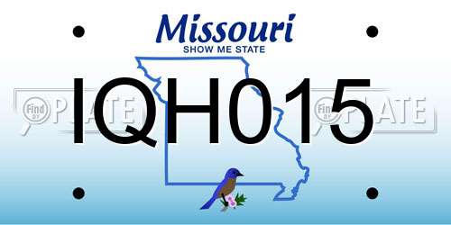 IQH015 Missouri License Plate