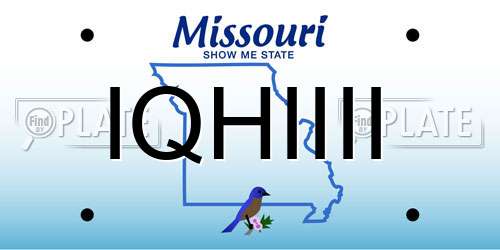 IQHIIII Missouri License Plate