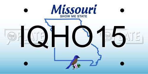 IQHO15 Missouri License Plate