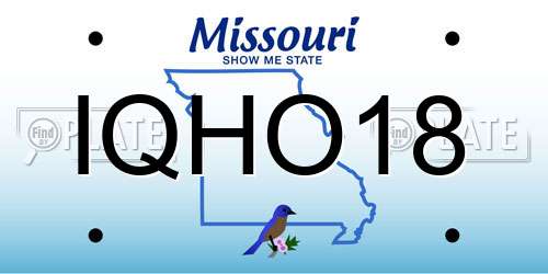 IQHO18 Missouri License Plate