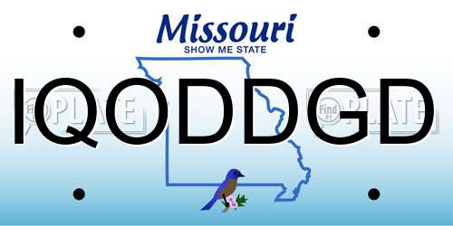IQODDGD Missouri License Plate