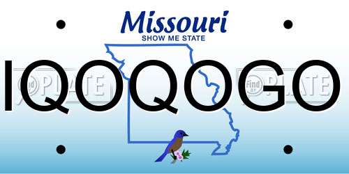 IQOQOGO Missouri License Plate