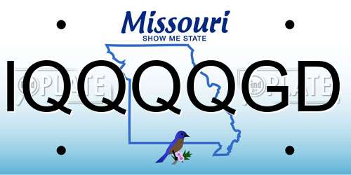 IQQQQGD Missouri License Plate
