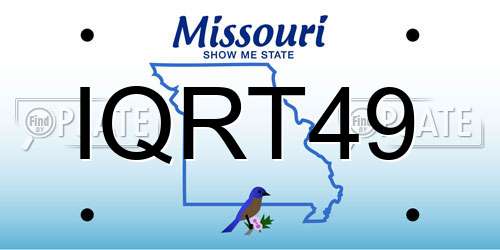 IQRT49 Missouri License Plate