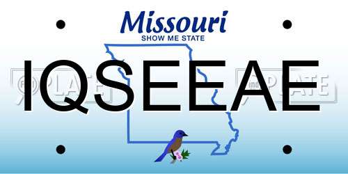 IQSEEAE Missouri License Plate