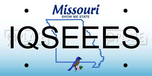 IQSEEES Missouri License Plate