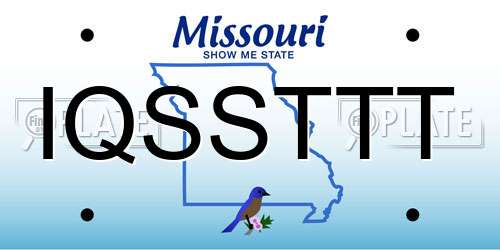 IQSSTTT Missouri License Plate