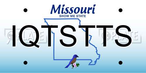 IQTSTTS Missouri License Plate