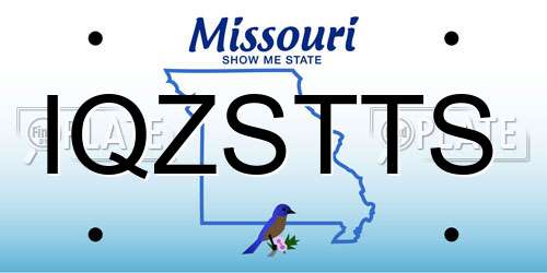 IQZSTTS Missouri License Plate