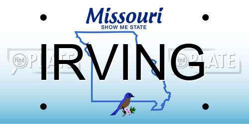 IRVING Missouri License Plate