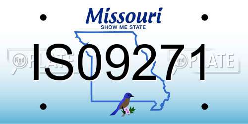IS09271 Missouri License Plate