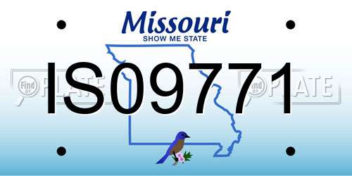 IS09771 Missouri License Plate