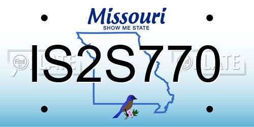 IS2S770 Missouri License Plate