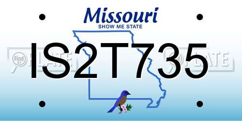 IS2T735 Missouri License Plate
