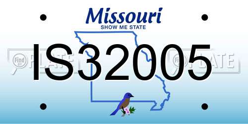 IS32005 Missouri License Plate