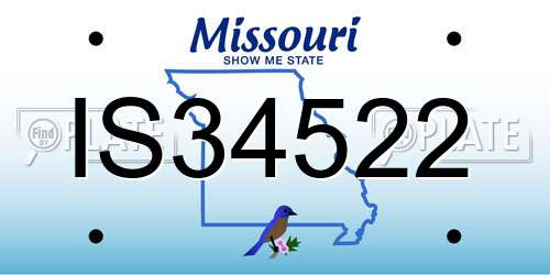 IS34522 Missouri License Plate