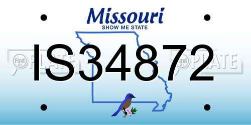 IS34872 Missouri License Plate