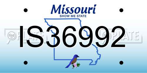 IS36992 Missouri License Plate