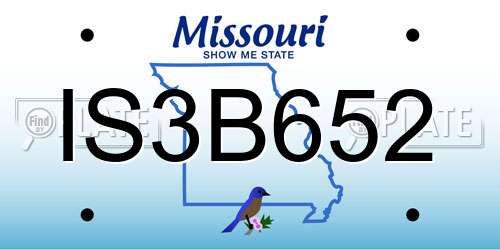 IS3B652 Missouri License Plate