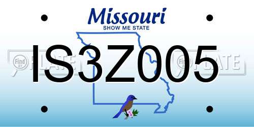 IS3Z005 Missouri License Plate