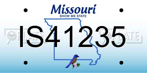 IS41235 Missouri License Plate