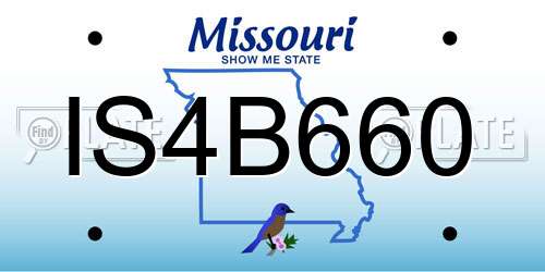IS4B660 Missouri License Plate