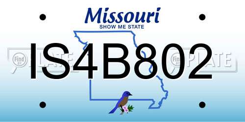 IS4B802 Missouri License Plate
