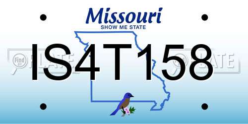 IS4T158 Missouri License Plate