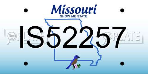 IS52257 Missouri License Plate