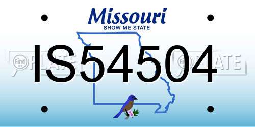 IS54504 Missouri License Plate
