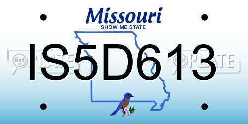 IS5D613 Missouri License Plate