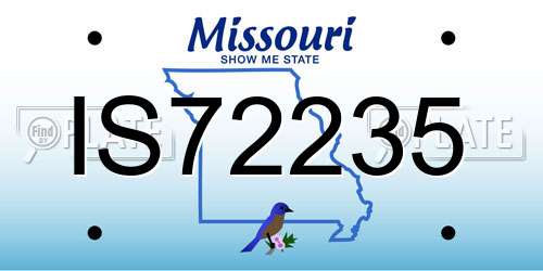 IS72235 Missouri License Plate