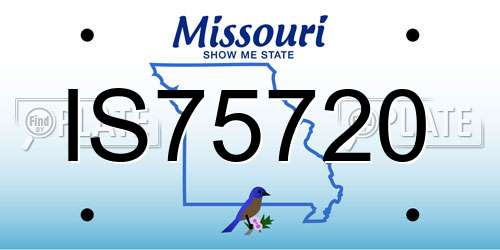 IS75720 Missouri License Plate