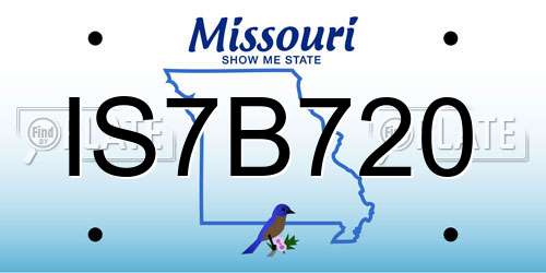 IS7B720 Missouri License Plate