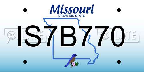 IS7B770 Missouri License Plate