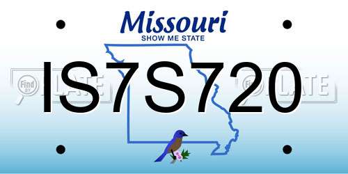 IS7S720 Missouri License Plate
