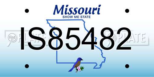 IS85482 Missouri License Plate