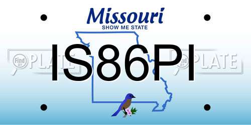 IS86PI Missouri License Plate